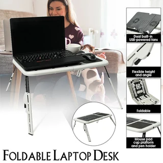 Laptop Stand E-Table. Foldable, Adjustable, Portable, Sleek with Cooling Fans. Brand New Products.