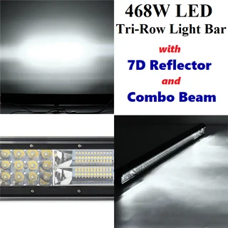 468W LED Tri-Row 7D Reflector Light Bar with Combo Cool White Beam. Very Bright. Brand New Products.