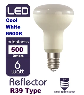 LED Light Bulbs: Par E14 Base 6W R39 Series Reflector AC185V~265V in Cool White. Brand New Products.
