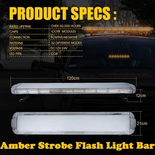 Construction Vehicle / Tow Truck Roof Top COB LED Strobe Flash Light Bars. Bracket Mount. Brand NEW.