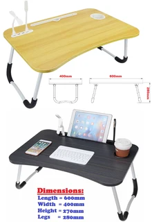 Laptop Table Stand Desk with USB Ports plus More. Large Ergonomic Design Foldable, Durable. NEW Item