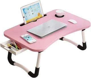 Laptop Table Stand. Large Ergonomic Design Foldable, Portable, Durable and Storage Drawer. Brand New