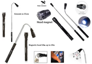 Flexi Torch 3-LED Telescopic Flexible Bendable Magnetic Unique Pick-Up Tool Flashlight. Brand New.