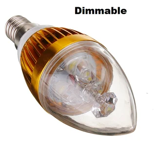 Dimmable LED Candle Light Bulbs in Warm White 3W 220V-240V. Only Sold in Pairs. Brand New Products.