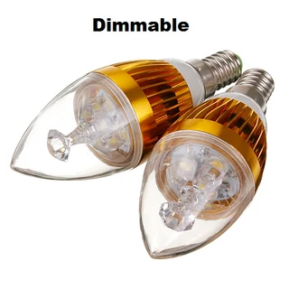 Dimmable LED Candle Light Bulbs in Warm White 3W 220V-240V. Only Sold in Pairs. Brand New Products.