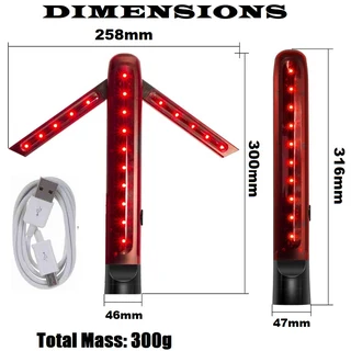 Flash Strobe Warning Traffic Wand Light, Magnetic, Unfolding Rotating Blades. Traffic Safety Signal.