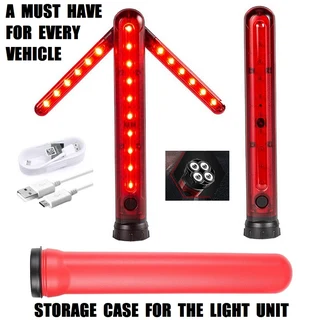 Flash Strobe Warning Traffic Wand Light, Magnetic, Unfolding Rotating Blades. Traffic Safety Signal.