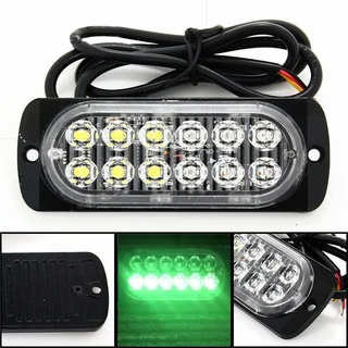 Green LED Strobe Flash Cluster Grille Bumper Side Marker Lights Double Row 12V/24V. Brand New Units.