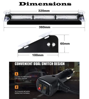 Very Long Vehicle Flash Strobe Red COB LED Windscreen Dashboard Dash Light Bar. Brand New Products.