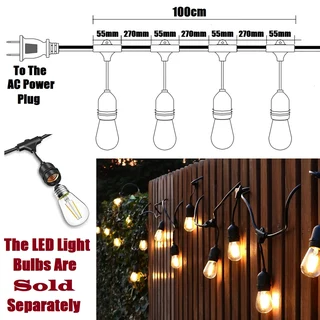 100m Heavy Duty Durable Festoon Cable Wire. E27 Suspended Bulb Holders. Takes Approx 310 Bulbs. NEW