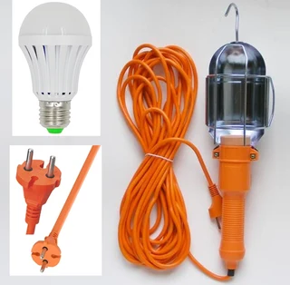 Heavy Duty Portable Electric Hand Held Lamp with Extension Cable plus LED Bulb. Brand New Products.