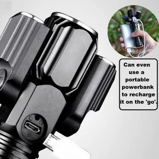 Fancy LED Torch Flashlight with 3 Heads. Fancy Portable, Rechargeable, Zoomable. Brand New Product