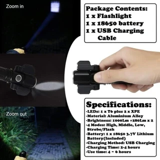 Fancy LED Torch Flashlight with 3 Heads. Fancy Portable, Rechargeable, Zoomable. Brand New Product