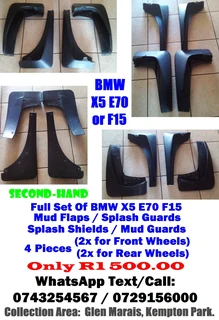 Full Set Of BMW X5 E70 F15 Mud Flaps, Splash Guards, Mud Guards, Splash Shields. Second Hand (Used).