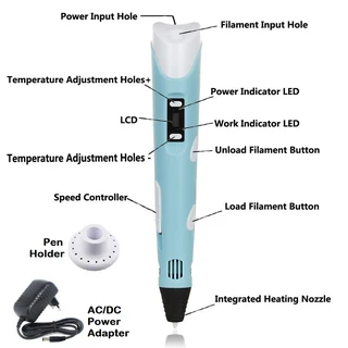 Intelligent 3D Pen With LED Display, Compatible PLA, ABS Filaments, Ideal Arts and Crafts Gift. NEW