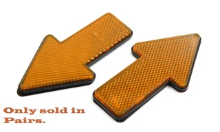 2pcs Yellow Plastic Arrow Shape Vehicle Reflector Reflective Plate Stickers. Brand New Products.