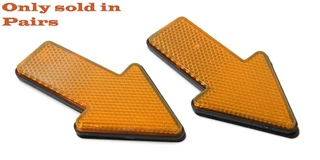 2pcs Yellow Plastic Arrow Shape Vehicle Reflector Reflective Plate Stickers. Brand New Products.