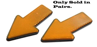 2pcs Yellow Plastic Arrow Shape Vehicle Reflector Reflective Plate Stickers. Brand New Products.