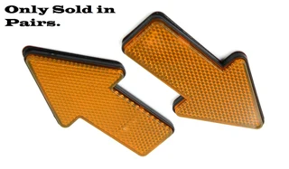 2pcs Yellow Plastic Arrow Shape Vehicle Reflector Reflective Plate Stickers. Brand New Products.