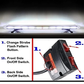 Cool White COB LED Security Vehicle Roof Top Strobe Flash Ultra Slim Version Light Bar. Brand NEW