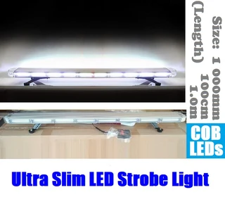 Cool White COB LED Security Vehicle Roof Top Strobe Flash Ultra Slim Version Light Bar. Brand NEW