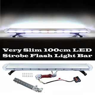 Cool White COB LED Security Vehicle Roof Top Strobe Flash Ultra Slim Version Light Bar. Brand NEW