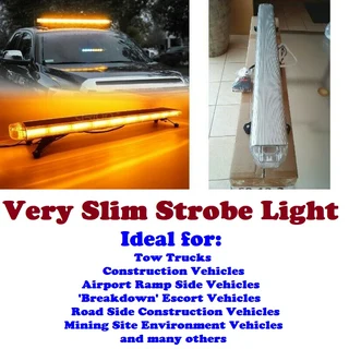 Amber Orange COB LED Security Vehicle Roof Top Strobe Flash Ultra Slim Version Light Bar. Brand NEW