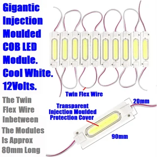 Giant Cool White COB LED Light Modules. Waterproof Injection Moulded with Lens. Brand New Products.