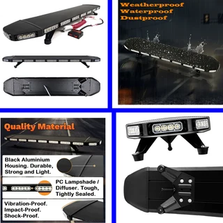 LED Vehicle Roof Top Strobe Flash Light Black Hawk Stealth Ultra Slim Design in Black Aluminium. NEW