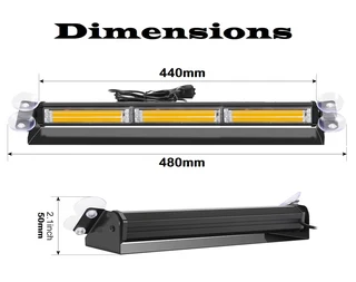Very Long Amber COB LED Windscreen Emergency Vehicle Flash Warning Dash Lights. Brand New Products.