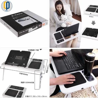 Laptop Stand E-Table / Desk. Foldable, Adjustable, Portable with Cooling Fans. Brand New Products.