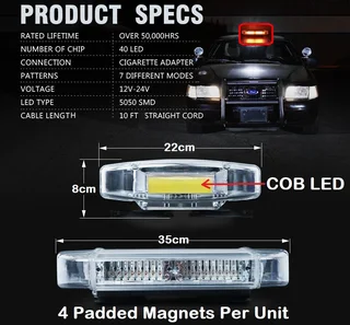 Vehicle Strobe Roof Top Flash Light Orange Amber Light Colour. Magnetic Mount. Brand New Products.