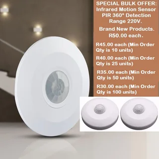 Special Bulk Offer: Infrared Motion Sensor Pir 360° Detection Range 220v. Brand New Products.