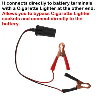 Cigarette Socket (Female) Adapter Connector plus a Cable with Crocodile Clips. Brand New Products.