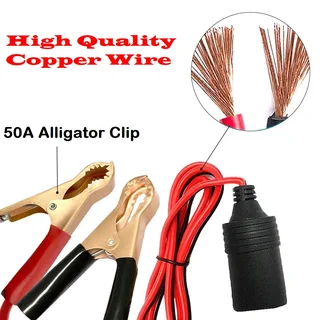 Cigarette Socket (Female) Adapter Connector plus a Cable with Crocodile Clips. Brand New Products.