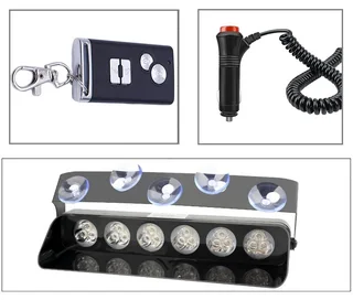 Remote Controlled Cool White LED Strobe Flash Vehicle Dashboard Windscreen Visor Light. Brand NEW.