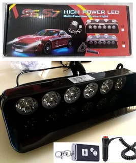 Remote Controlled Cool White LED Strobe Flash Vehicle Dashboard Windscreen Visor Light. Brand NEW.
