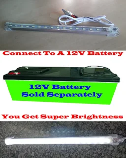 12V LED Rigid 30cm Strip Lights With On/Off Switch: Ideal For Use As Loadshedding Lamps. Brand New.