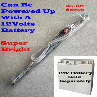 12V LED Rigid 30cm Strip Lights With On/Off Switch: Ideal For Use As Loadshedding Lamps. Brand New.