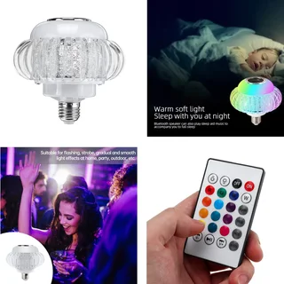 Wireless Music Bluetooth LED Crystal Bulb Lamp RGB Colour Stereo Audio Speaker. Brand New Products.