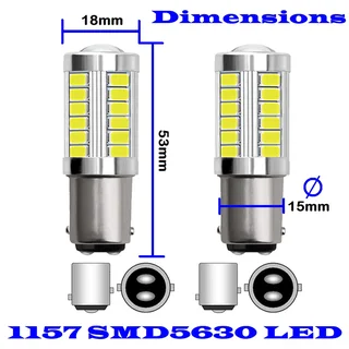 Cool White 1157 / BAY15D 16.5Watts 990lumens 33xSMD5630 LED Light Bulb, DC9~32V. Brand New Products.