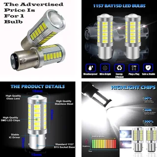 Cool White 1157 / BAY15D 16.5Watts 990lumens 33xSMD5630 LED Light Bulb, DC9~32V. Brand New Products.