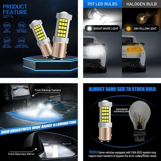 Cool White 1157 / BAY15D 16Watts 990lumens 66xSMD2835 LED Light Bulb, DC9~32V. Brand New Products.