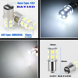 Cool White 1157/BAY15D 8W 440lm 13xSMD5050 LED Light Bulb, DC9~32V. Brand New Products.