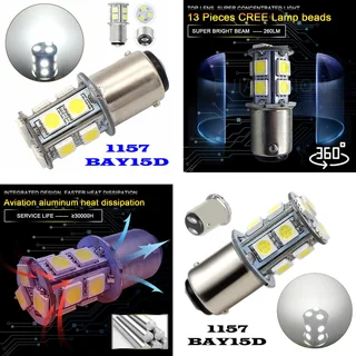 Cool White 1157/BAY15D 8W 440lm 13xSMD5050 LED Light Bulb, DC9~32V. Brand New Products.