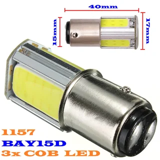 Cool White 1157/BAY15D 8W 440lm COB LED Light Bulbs, DC9~32V. Brand New Products.