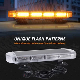 Amber Emergency Hazard Warning Vehicle Roof Top COB LED Strobe Flash Light Bar. Brand New Products.