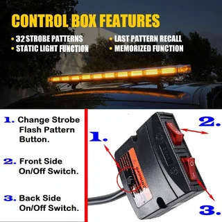 Tow Truck / Construction Vehicle Roof Top COB LED Strobe Flash Light Bars. Bracket Mount. Brand NEW.