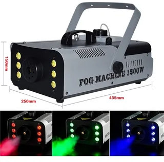 Professional LED Smoke Fog Machine 1500W Heavy Duty Compact High Capacity. Has RGB LEDs. Brand New