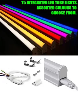 T5 Integrated LED Tube Lights 2ft and 4ft  in Assorted Colours. Turnkey Products, Ready To Use. NEW.